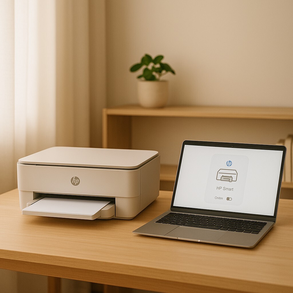 Windows 11에서 HP Smart 오프라인으로 반복 표시되는 프린터 연결 문제 상황을 보여주는 대표 이미지