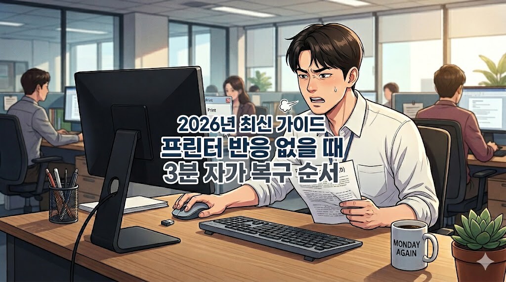 2026년 최신 가이드: 프린터 반응 없을 때 3분 자가 복구 순서
