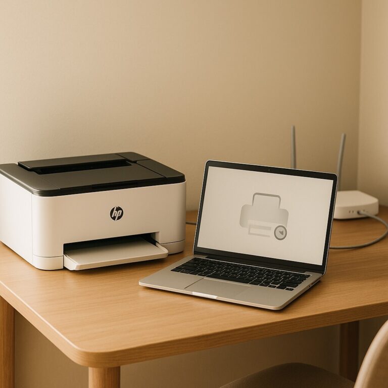 프린터 오프라인 오류가 반복되는 상황에서 Windows 11 환경의 WSD 포트 문제를 보여주는 네트워크 프린터 작업 공간 대표 이미지