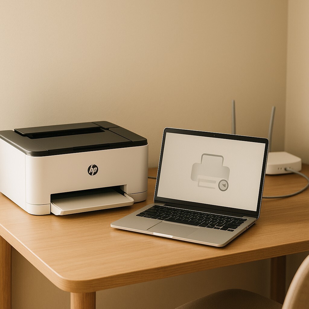 프린터 오프라인 오류가 반복되는 상황에서 Windows 11 환경의 WSD 포트 문제를 보여주는 네트워크 프린터 작업 공간 대표 이미지