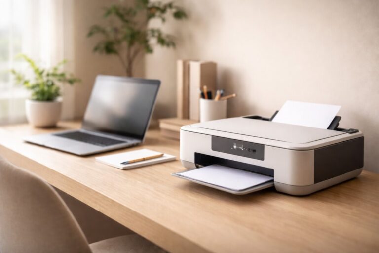 프린터 오프라인에서 안 돌아올 때 Windows 설정 문제로 온라인 복구가 되지 않는 홈오피스 환경을 표현한 대표 이미지