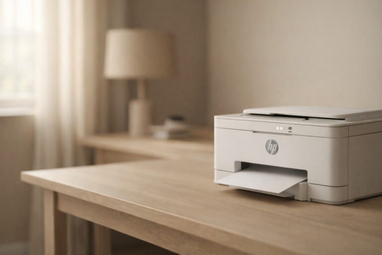 HP 프린터가 오프라인으로 표시될 때 전원은 켜져 있지만 연결 상태가 끊긴 상황을 표현한 이미지