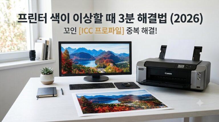 프린터 색이 이상할 때 해결하는 ICC 프로파일 설정법 (2026년)