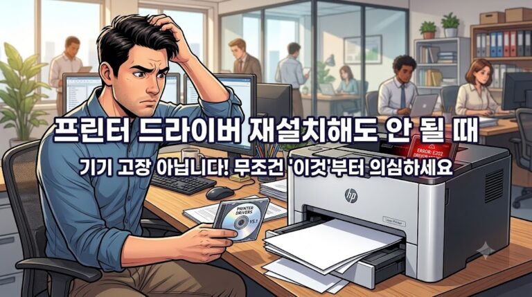 프린터 드라이버 재설치해도 인쇄 오류가 반복될 때 윈도우 시스템 신호를 점검하는 해결 가이드 썸네일
