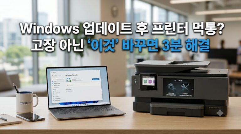 Windows 업데이트 후 프린터 설정 변경 오류로 인한 인쇄 안 됨 현상을 3분 만에 자가 해결하는 방법