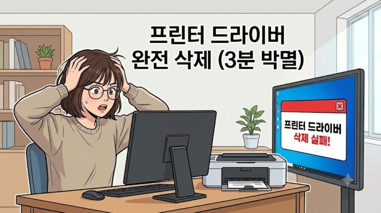 윈도우11에서 오류 반복되는 프린터 드라이버를 완전 삭제하고 3분 만에 클린 재설치하는 방법