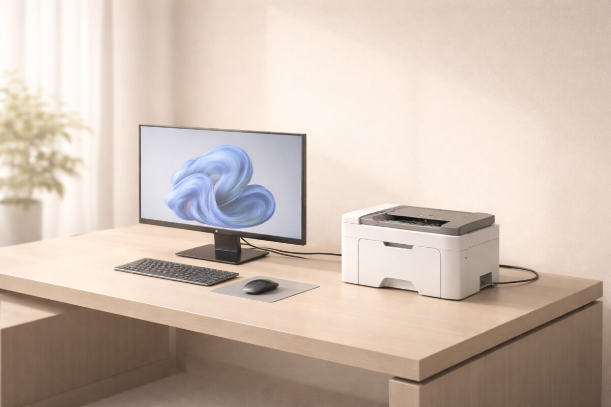 관리자 권한 없이 회사 PC에서 프린터를 써야 할 때 출력이 제한된 상황을 보여주는 대표 이미지