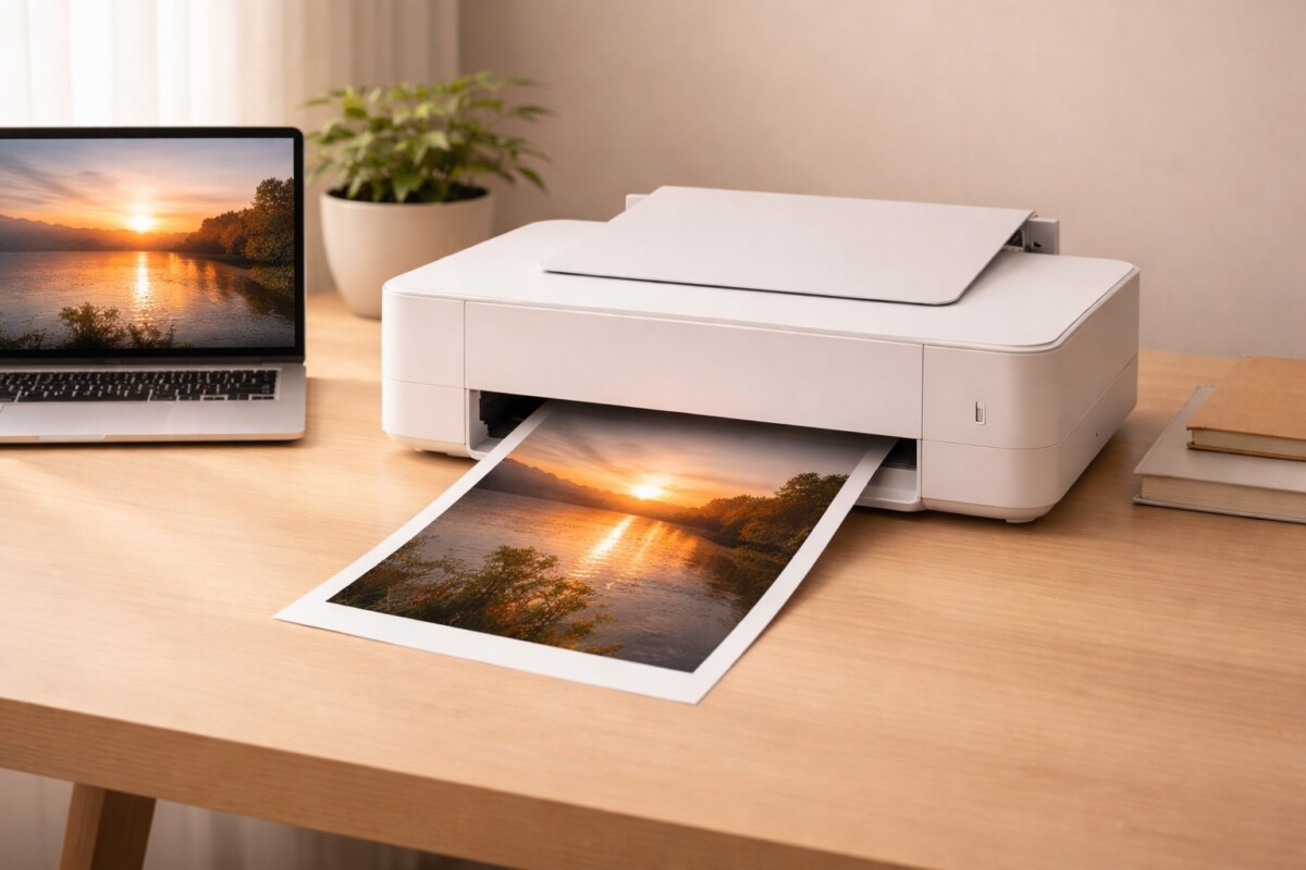 사진 인쇄만 색이 다른 이유와 해결 순서를 설명하는 화면과 출력 색 차이 장면 이미지