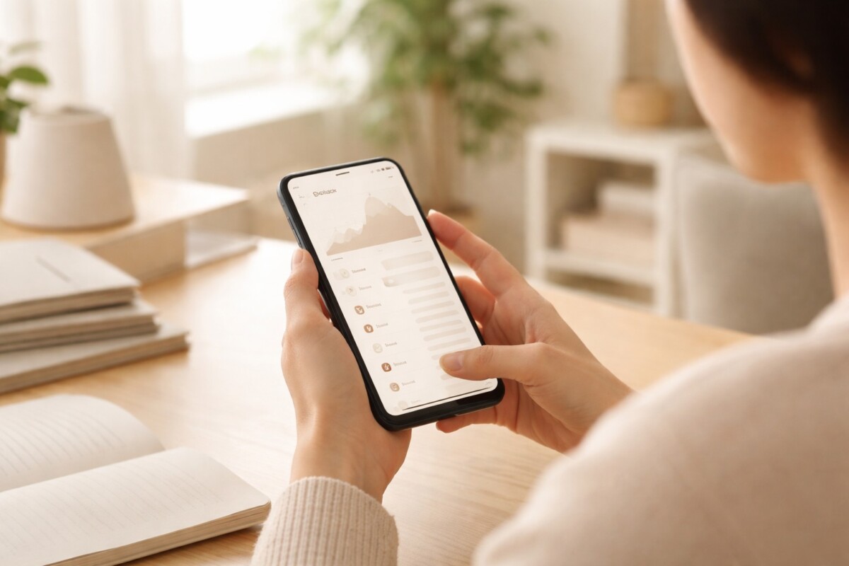 공동인증서 인식 안 될 때 스마트폰에서 인증 과정이 멈춰 차분한 확인이 필요한 상황을 표현한 일상적인 환경 이미지