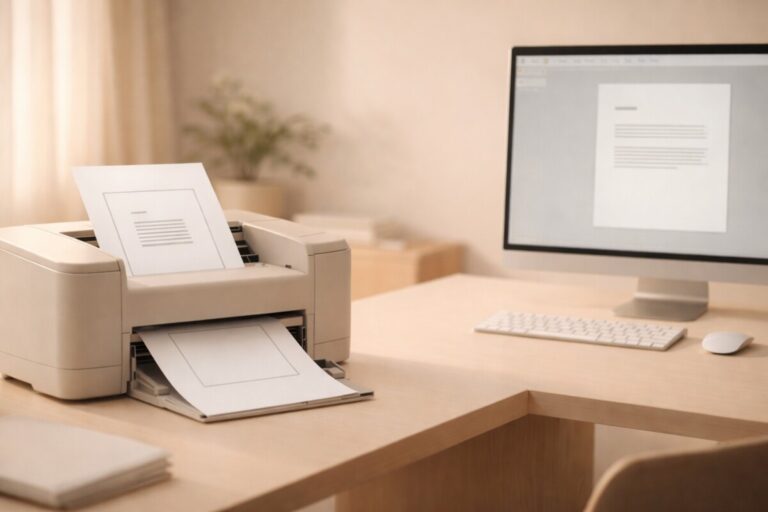 출력 여백이 이상하게 넓을 때 용지 크기와 확대 축소 설정 오류로 인해 문서가 작게 출력되는 프린터 인쇄 화면