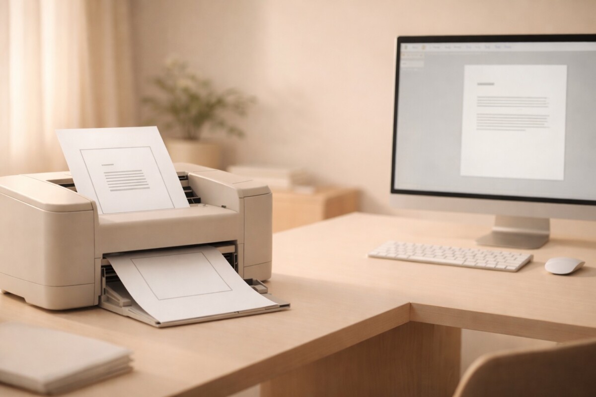 출력 여백이 이상하게 넓을 때 용지 크기와 확대 축소 설정 오류로 인해 문서가 작게 출력되는 프린터 인쇄 화면