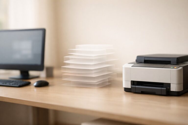 출력 큐에만 쌓이고 인쇄 안 되는 문제 Windows 네트워크 프린터 환경을 표현한 대표 이미지