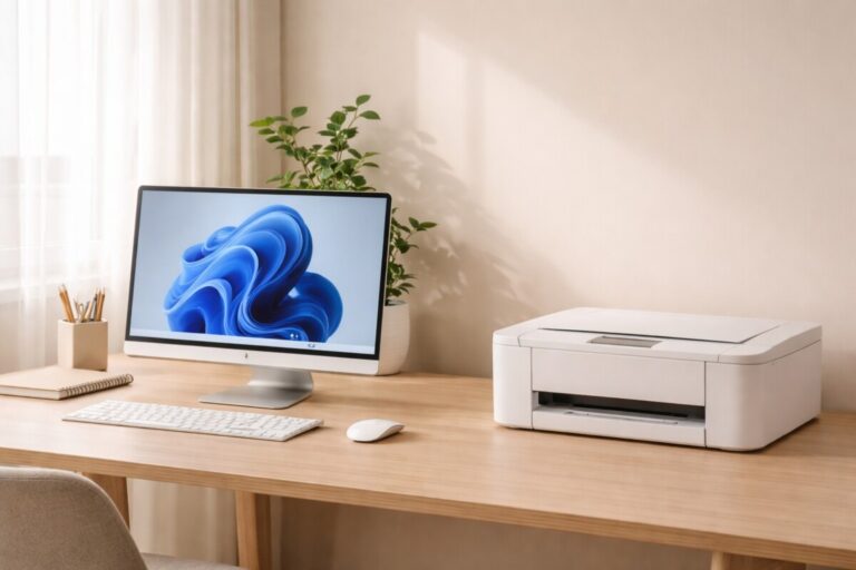 프린터 삭제했는데 다시 나타남 현상을 보여주는 Windows 환경에서 프린터가 삭제 후에도 다시 인식되는 상황을 표현한 이미지