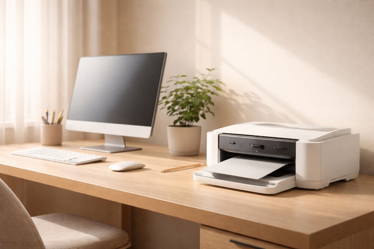 프린터 포트가 계속 바뀔 때 Windows 자동 관리 설정을 끄고 포트를 안정적으로 고정한 프린터 환경을 보여주는 대표 이미지