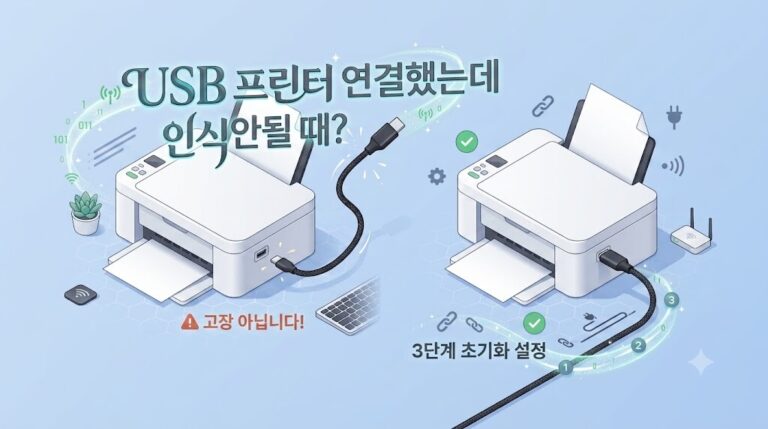 USB 프린터 연결했는데 인식 안 될 때 3단계 초기화 및 설정 해결 가이드 대표 이미지