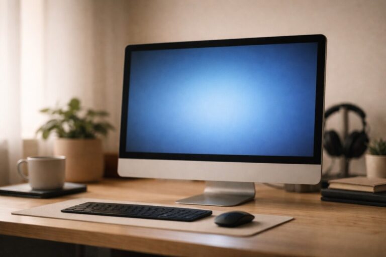 안전모드 진입이 안 될 때 Windows 부팅 화면이 멈춘 컴퓨터 장면