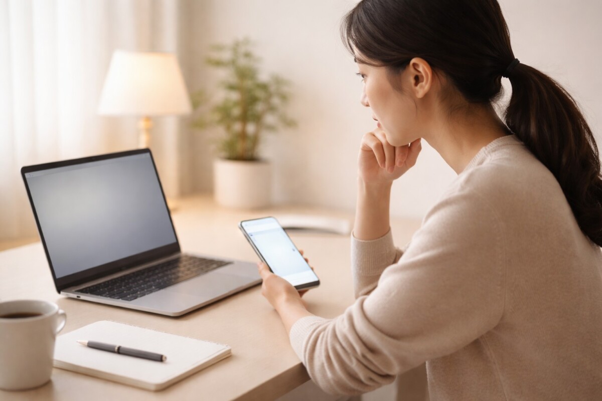 인증/로그인 오류가 반복되는 상황에서 재시도 대신 PC와 모바일 접속 경로를 바꿔 문제를 해결하려는 장면을 표현한 대표 이미지