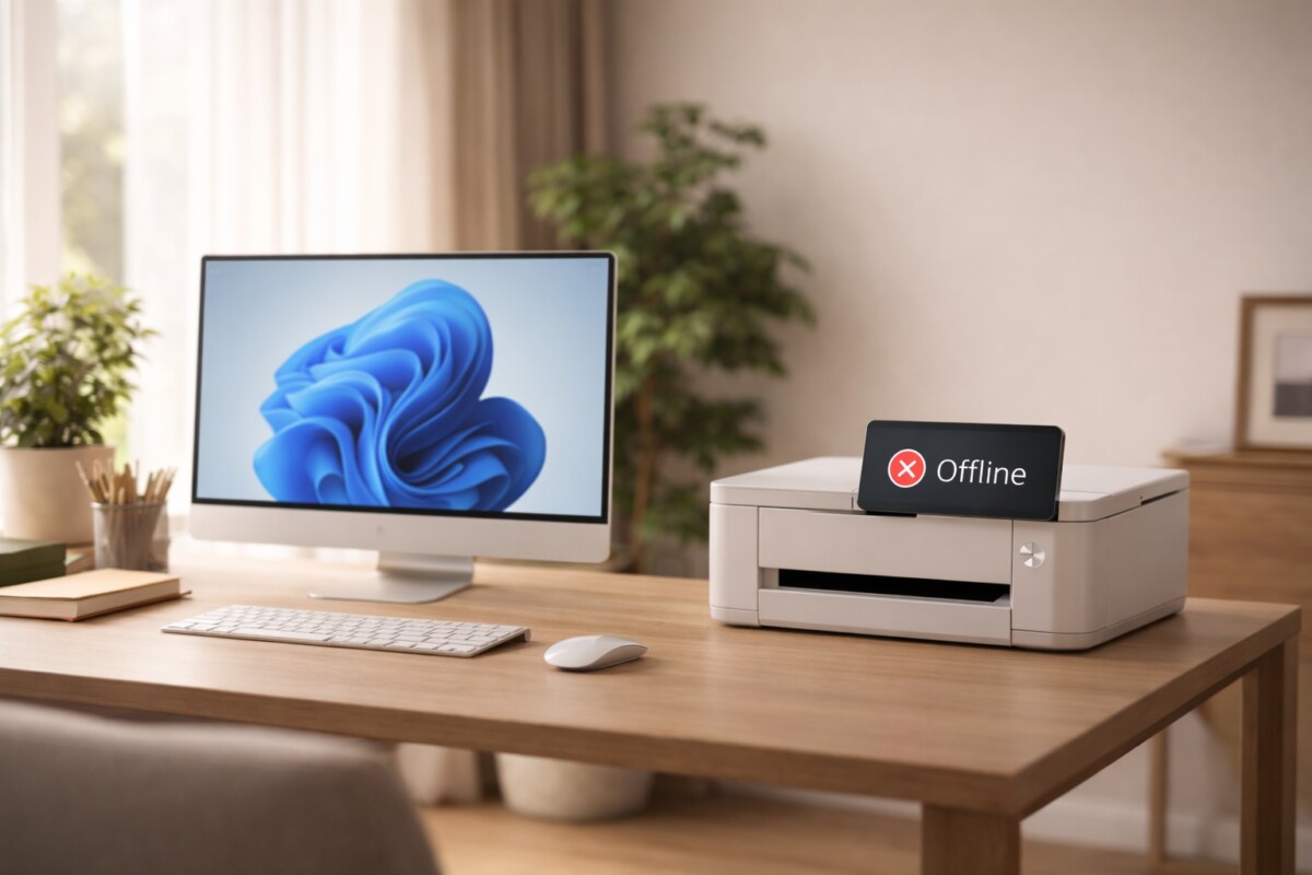 프린터 오프라인인데 고장 아닐 때 문제 상황을 나타낸 이미지