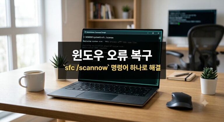 SFC scannow 사용 방법, 2026년 Windows 오류 복구 이 순서로 해결하세요