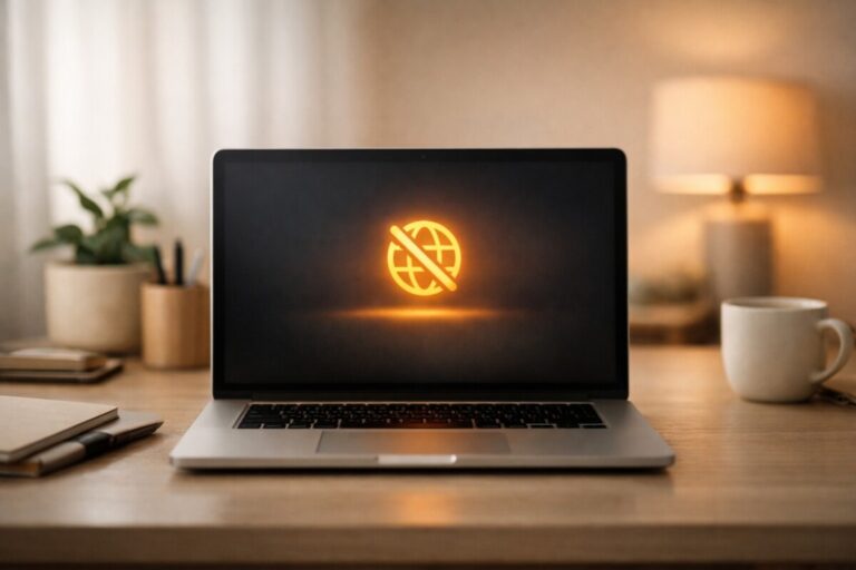 인터넷 안될 때 공유기 문제인지 PC 문제인지 확인하는 상황을 보여주는 노트북 연결 오류 장면