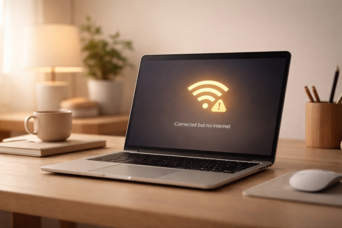 인터넷 연결됨인데 안됨 상태에서 네트워크 오류를 확인하는 노트북 화면 장면