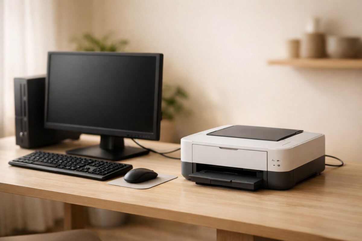 프린터 인식 안될 때 컴퓨터에서 프린터가 연결되지 않는 상황을 보여주는 장면