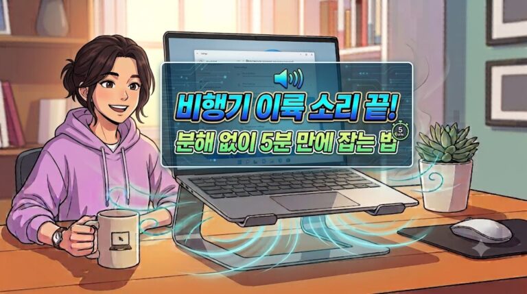 2026 노트북 팬 소음 및 발열 해결 방법 안내 웹툰 스타일 썸네일