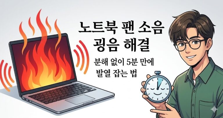 노트북 팬 소음과 발열 문제를 분해 없이 간단한 설정으로 해결하는 방법을 소개하는 블로그 대표 이미지