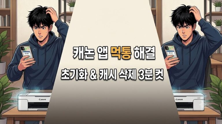 2026 최신 모바일 Canon PRINT 앱 초기화 및 캐시 삭제로 3분 만에 먹통 현상 수동 해결하는 방법 설명 대표 이미지