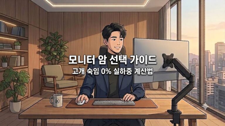 2026 모니터 암 선택 가이드: 고개 꺾여 10만 원 날리기 전 ‘실하중 계산법’ 3단계