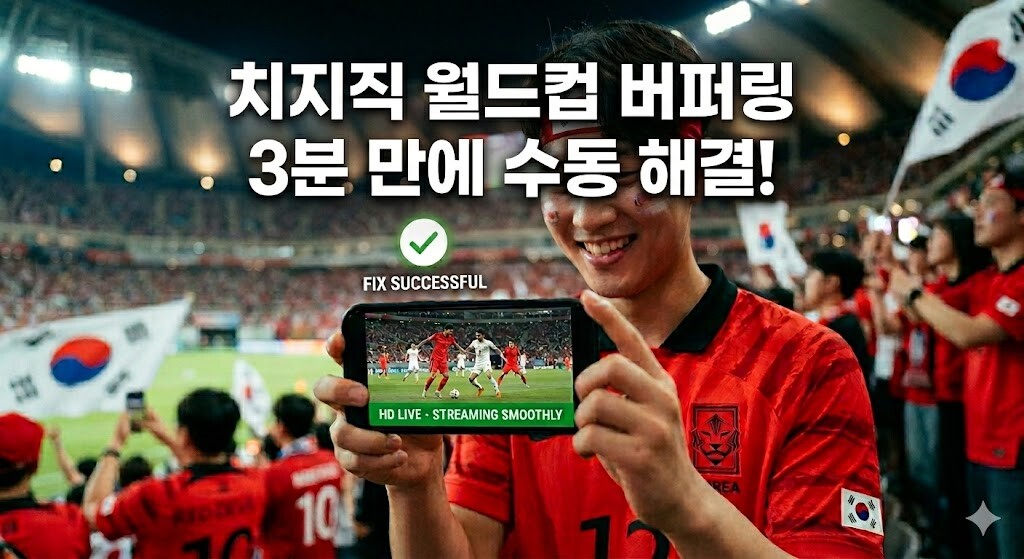 치지직 월드컵 중계 끊김 현상을 스마트폰 화질 설정을 통해 3분 만에 수동 해결하는 방법