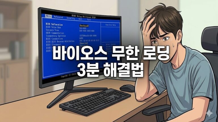 컴퓨터 바이오스 화면 무한 로딩 및 새 PC 부팅 안됨 현상 해결을 위한 ASUS EZ Mode 스토리지 확인 화면