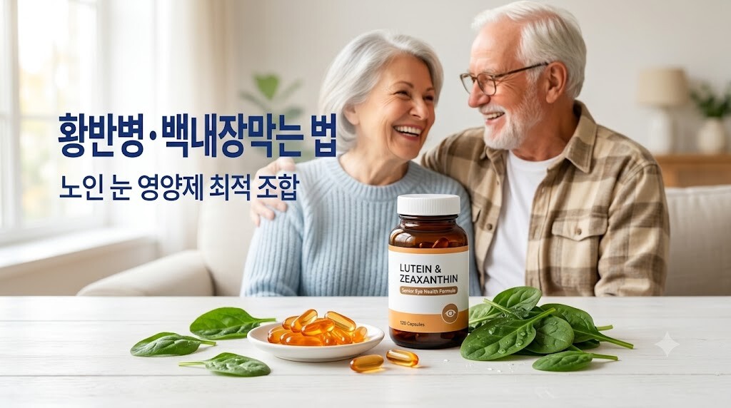 노인 눈 건강 보조제 황반변성 백내장 예방하는 루테인 아스타잔틴 아연 조합법