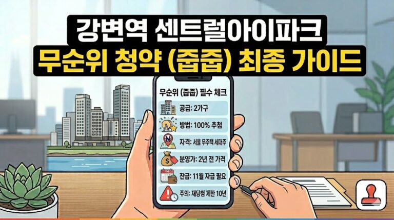 강변역 센트럴아이파크 청약 무순위 줍줍 자격 및 10억 시세차익 가이드