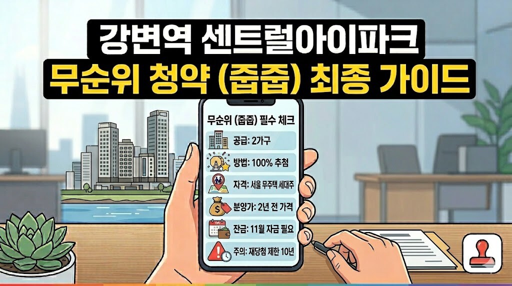 강변역 센트럴아이파크 청약 무순위 줍줍 자격 및 10억 시세차익 가이드