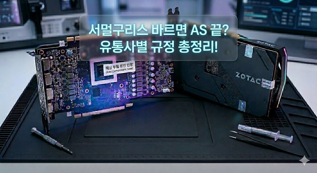 국내 주요 유통사별 그래픽카드 AS 규정 및 서멀구리스 재도포 허용 여부 비교