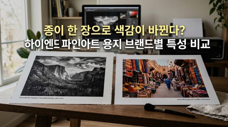 하이엔드 파인아트 용지 브랜드별 특성 및 색감 비교 대표 이미지