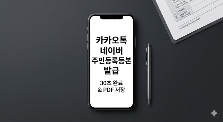 카카오톡 네이버 앱 주민등록등본 발급 30초 만에 받고 PDF 저장하는 법