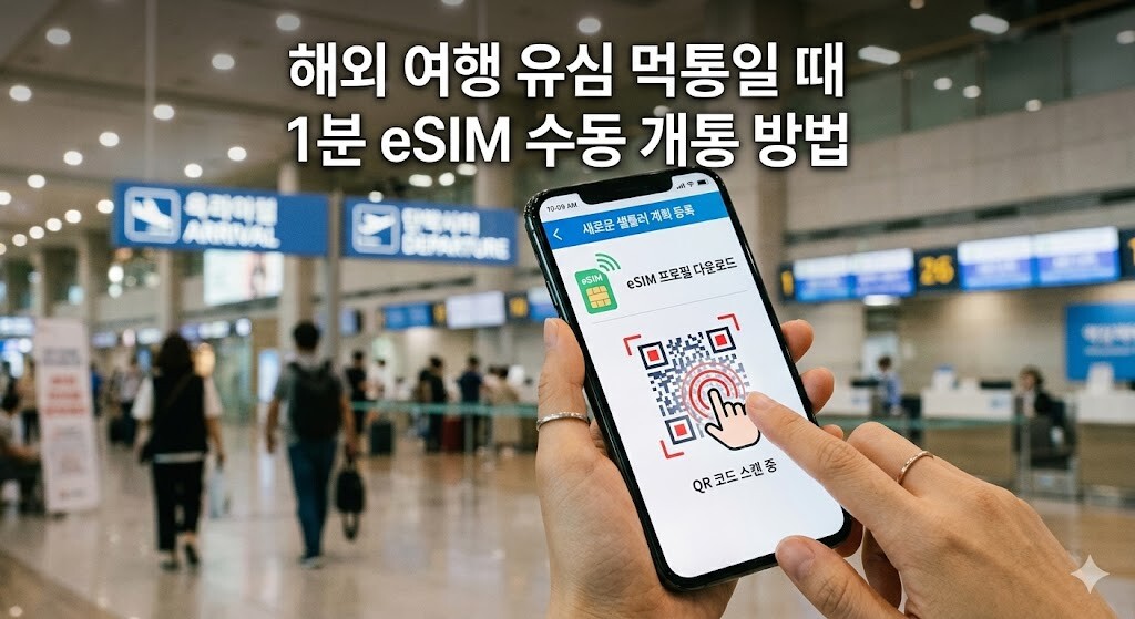 해외 현지에서 한국 유심 먹통일 때 수동으로 eSIM을 개통하는 방법