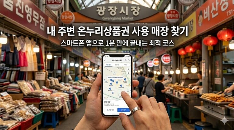 내 주변 디지털 온누리상품권 사용 매장 1분 만에 찾기 가맹점 지도 화면