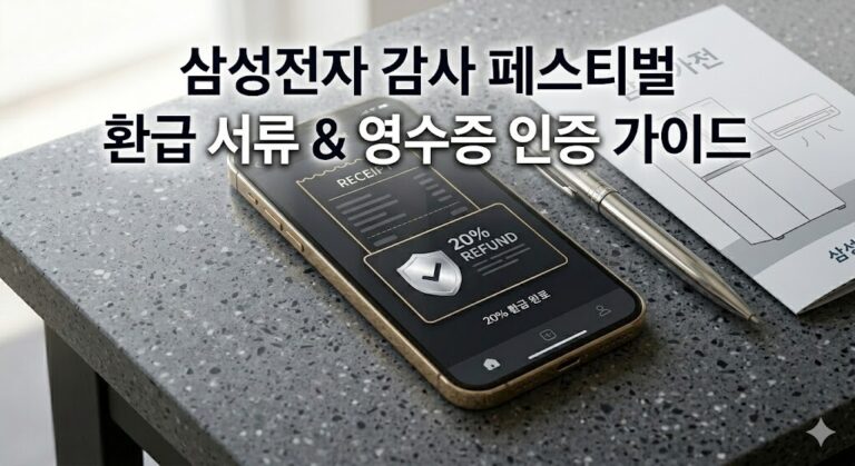 성전자 감사 페스티벌 환급 서류 제출 방법 및 영수증 인증 가이드 상세 절차