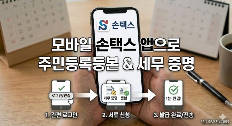 모바일 손택스 앱 서류 발급 및 전자문서지갑 이용 방법 안내