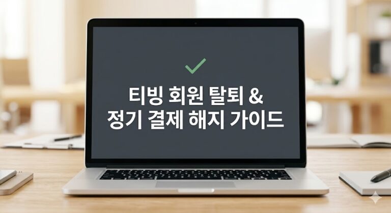 티빙 회원 탈퇴 및 정기 결제 해지 방법을 깔끔하게 정리한 블로그 대표 이미지
