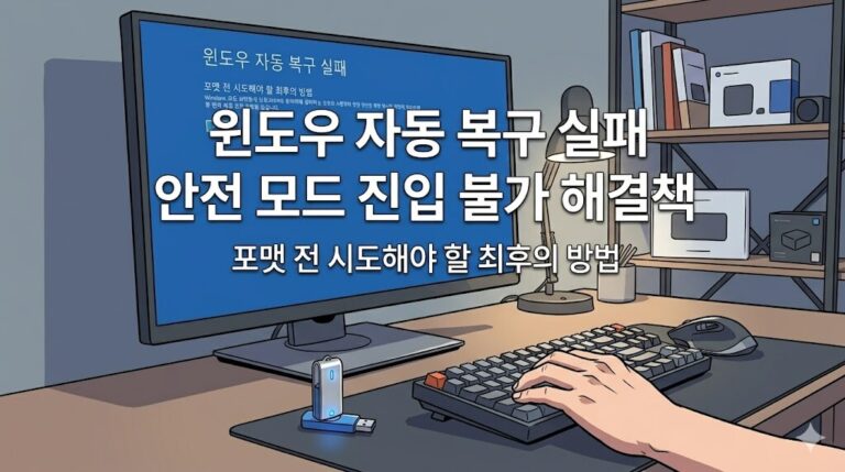 윈도우 자동 복구 실패 시 안전 모드가 안 될 때 명령 프롬프트로 해결하는 방법