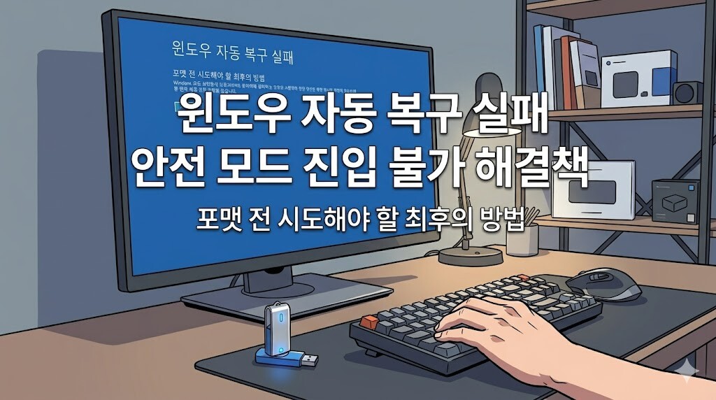 윈도우 자동 복구 실패 시 안전 모드가 안 될 때 명령 프롬프트로 해결하는 방법
