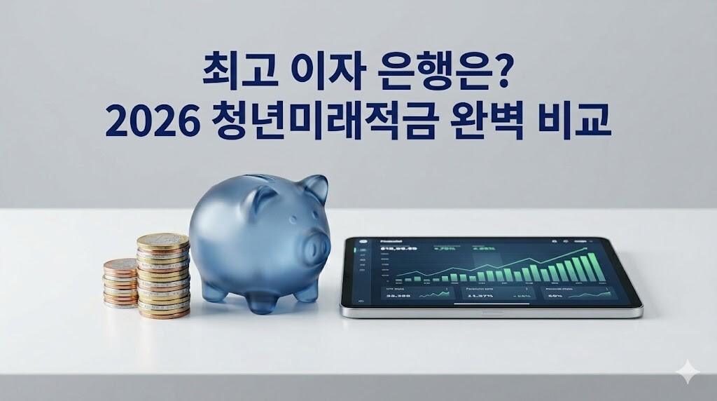 최고 이자 혜택을 주는 2026 청년미래적금 취급 기관별 우대조건과 신청기간을 비교하는 대표 이미지