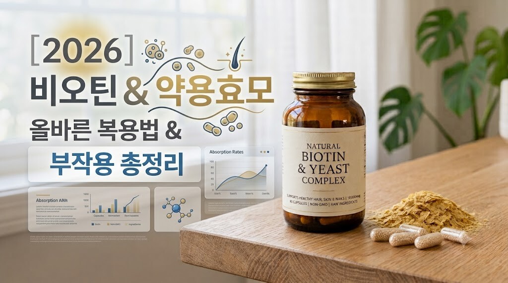 [2026] 비오틴과 약용효모 효능 및 올바른 복용법 총정리 (복용량·부작용 예방)