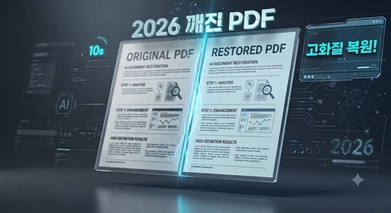 2026년 깨진 PDF 화질 10초 만에 고화질 복원하는 방법