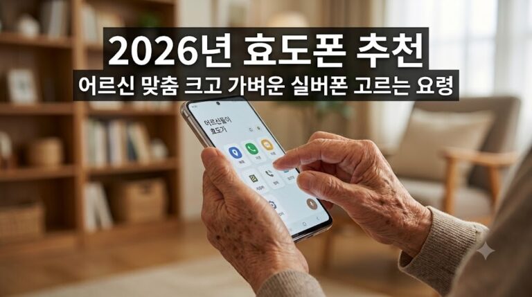 어르신들이 쓰기에 가장 좋은 크고 가벼운 2026년 효도폰 추천 스마트폰 비교 이미지