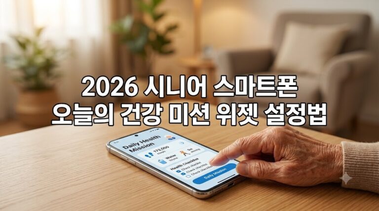 2026년 시니어 스마트폰 오늘의 건강 미션 위젯 및 단축어 설정법 가이드